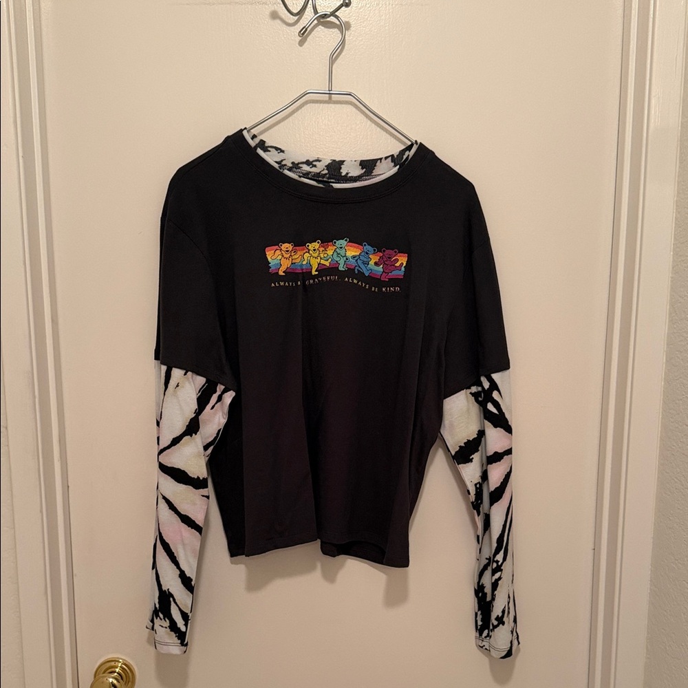Grateful Dead Black Tie-Dye Long Sleeve Tee